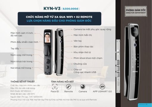 02 Khóa thông minh Face ID nhận diện khôn mặt - KEINO KYN-V3